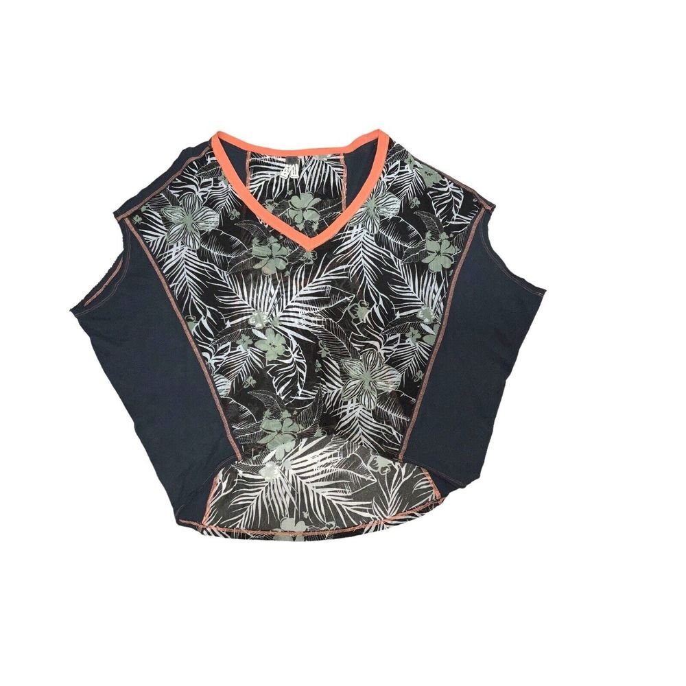 FREE PEOPLE We the Free Margot Oversized T-Shirt XS Tropical Mesh Dolman Sleeve